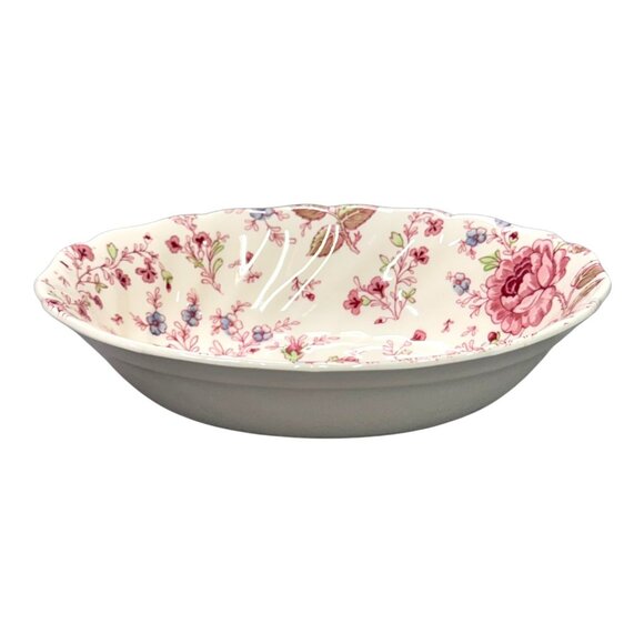 Johnson Brothers Rose Chintz Vegetable Bowl Porcelain 9" Oval Serving Vintage - Picture 2 of 9